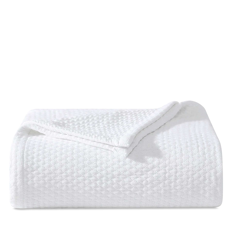 Vera Wang Matelasse Woven Cotton Blanket, King In White