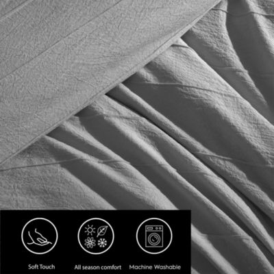 Woven Tucks Jacquard 3 Piece Comforter Set, Queen 