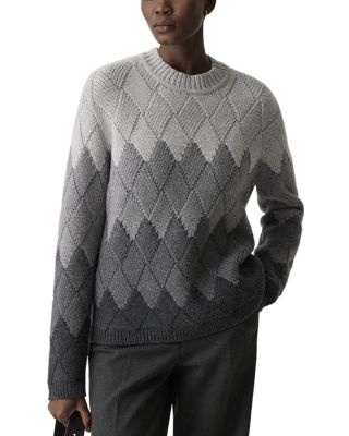Wool Cashmere Faux Weave Sweater