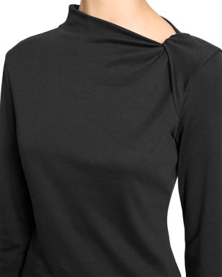 Slash Neck Twist Shoulder Top