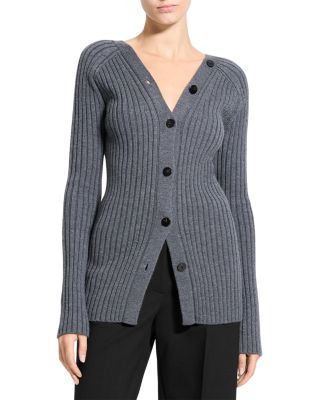 Wool Long Sleeve Open Back Cardigan