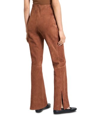 Suede Slit Hem Pants