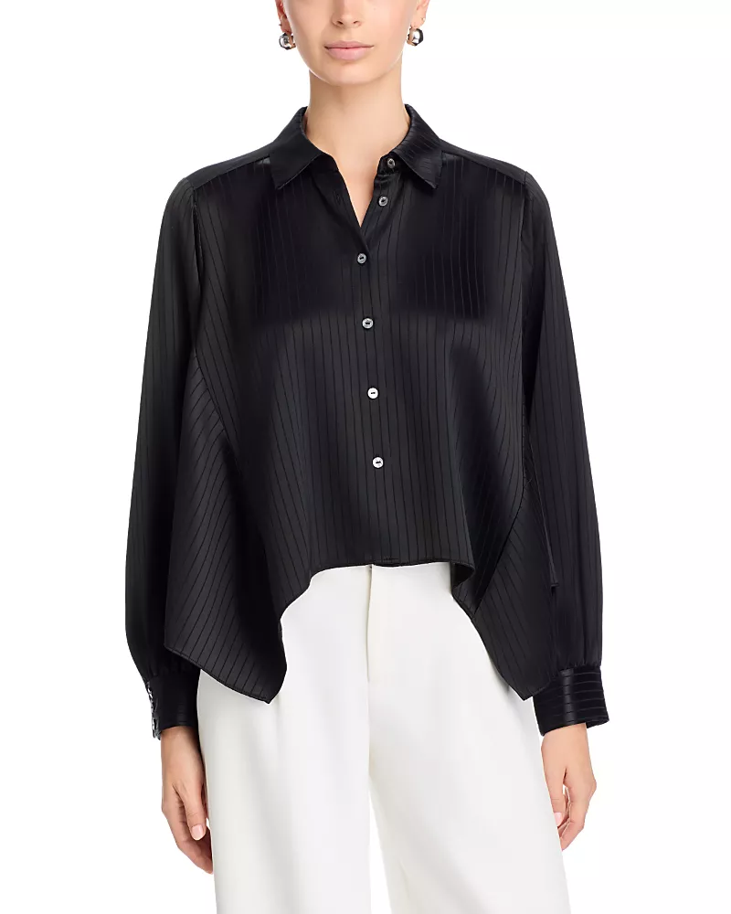 Cinq a Sept Georgia Satin Stripe Top