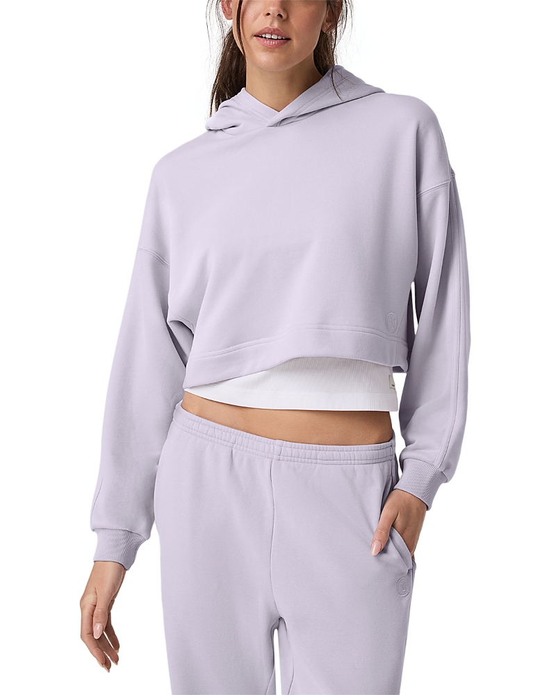 Vuori Sedona Cropped Hoodie In Purple