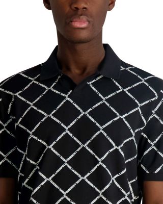 Open Collar Karl Logo Polo Shirt
