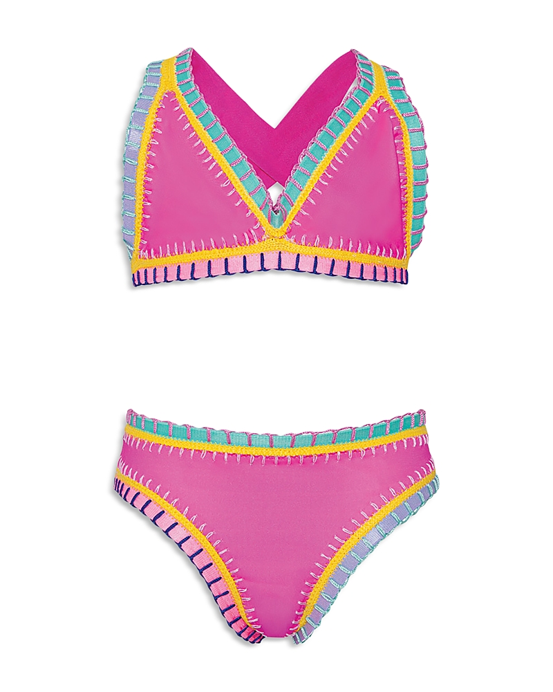 Pq Swim Girls' Rainbow Two Piece Swimsuit - Little Kid, Big Kid