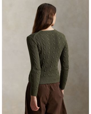 Cable-Knit Cotton Crewneck Sweater