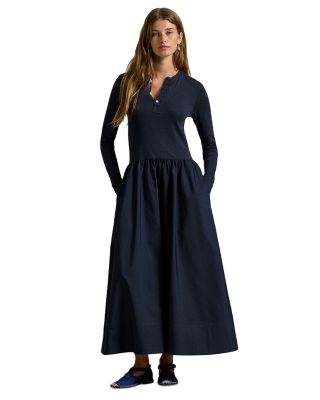 Cotton Henley Dress