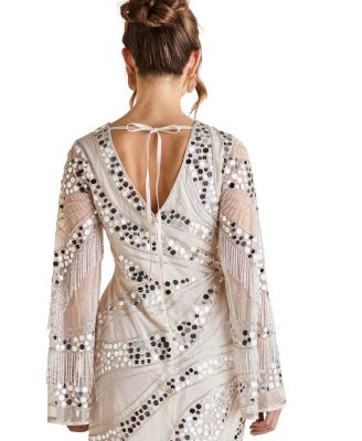 Flare Sleeve Sequin Mini Dress