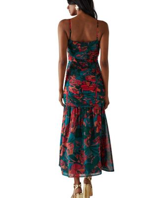 Chiffon Gathered Channel Midi Dress