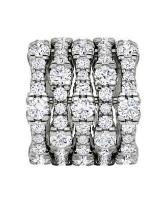  5 Row Pave Ring in 14K Gold, 7.76ctw Round Brilliant Lab Grown Diamonds