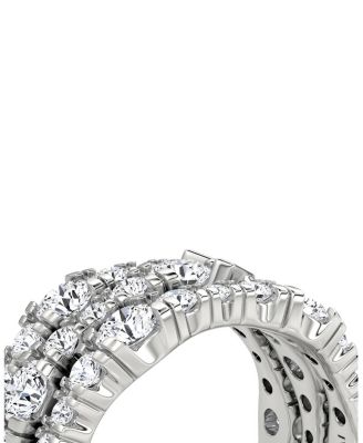 3 Row Pav&eacute; Ring in 14K Gold, 4.56ctw Round Brilliant Lab Grown Diamonds