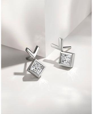  Arrow Stud in 14K Gold, 0.50ctw Princess Lab Grown Diamond