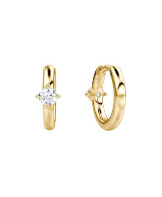  Solitaire Huggie Hoop in 14K Yellow Gold, 0.2ctw Round Brilliant Lab Grown Diamonds