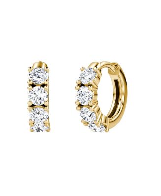  Half Eternity Huggie Hoop in 14K Yellow Gold, 0.8ctw Round Brilliant Lab Grown Diamonds