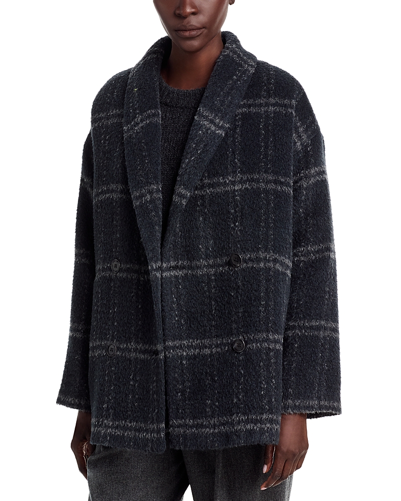 Eileen Fisher Shawl Collar Short Coat In Multi