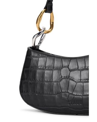 Ollie Croco Embossed Leather Shoulder Bag