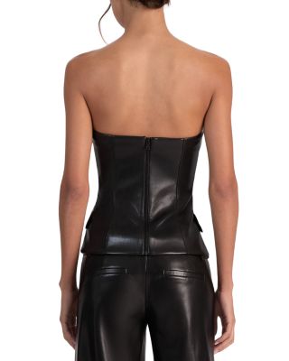 Madison Faux Leather Strapless Top