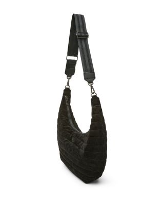 Moonbeam Medium Quilted Suede Shoulder Bag 
