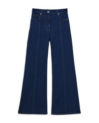 June Mid Rise Flare Pin Stitch Jeans in Blue