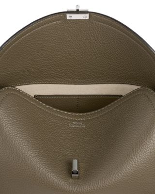 T-Lock Smooth-Leather Convertible Clutch in Ash