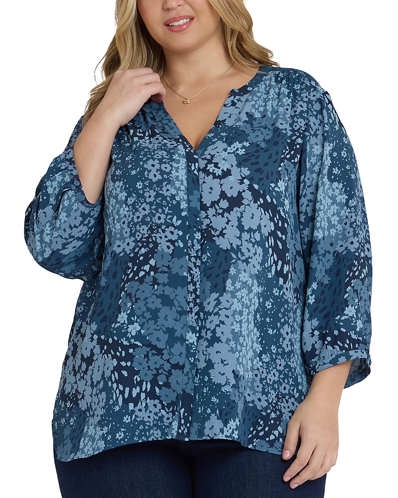 Nydj Pintuck Blouse In Blue