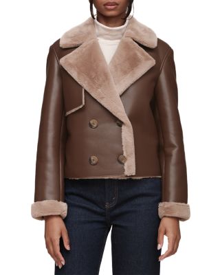 Double Breasted Faux Shearling Jacket