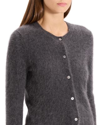  Brushed Crewneck Cardigan in Cashmere