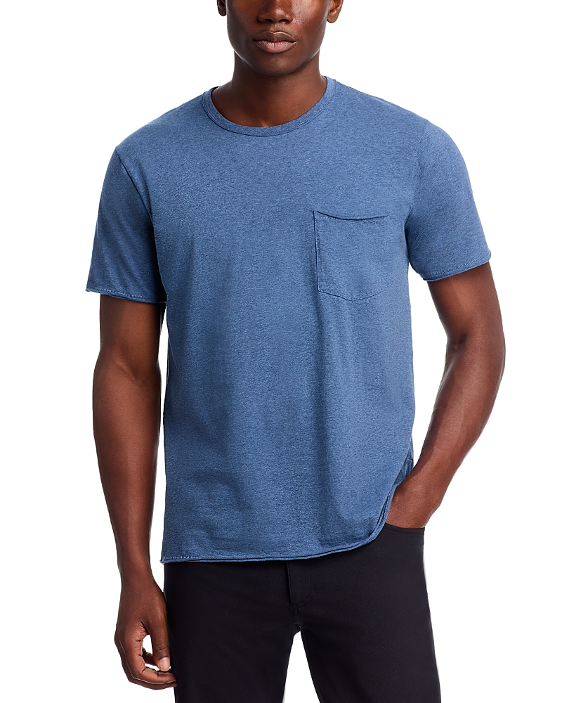 Rag & Bone Miles Melange Pocket Tee In Blue