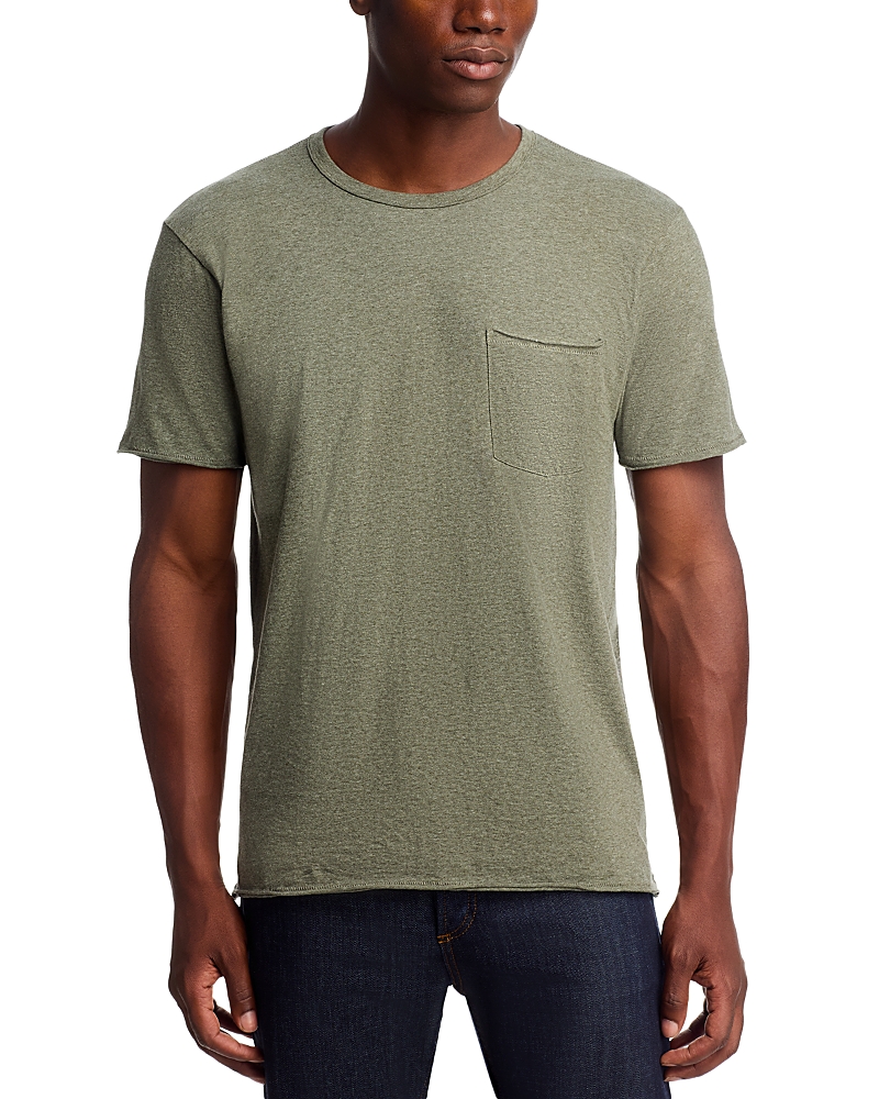 Rag & Bone Miles Melange Pocket Tee In Green
