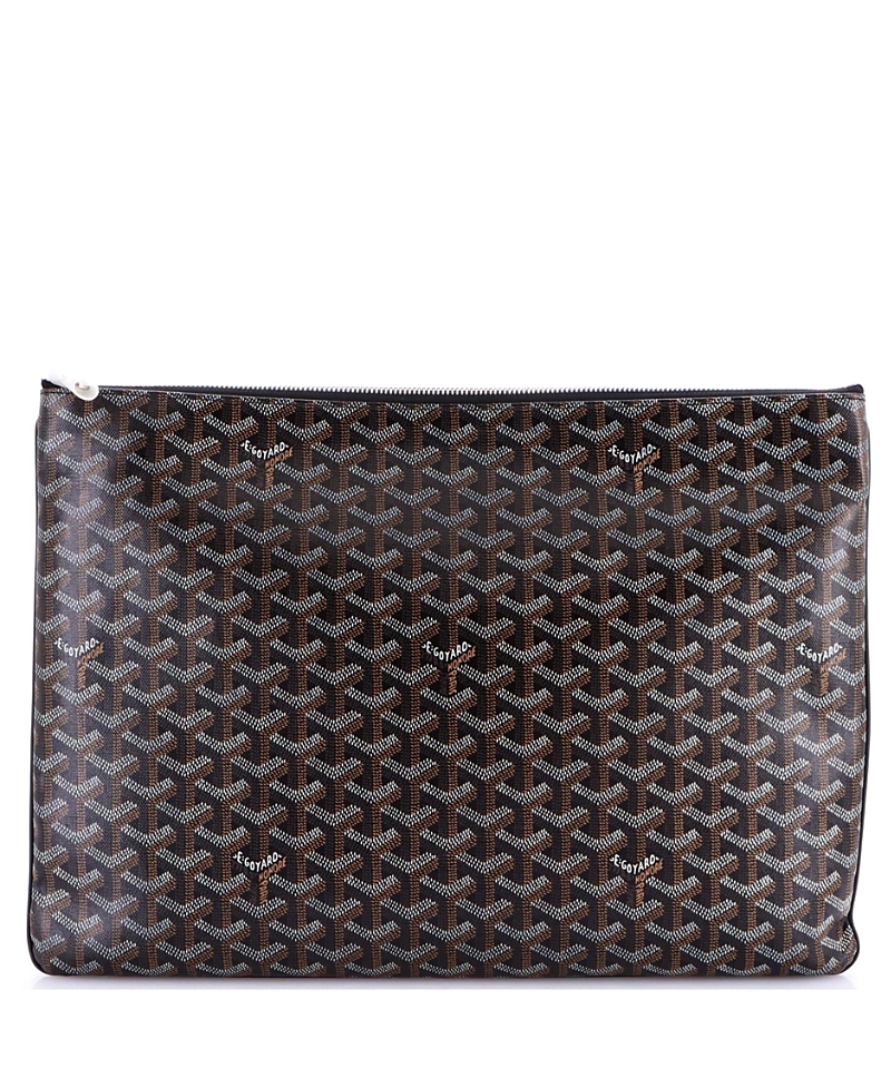 Pre-owned Pre-owned Goyard  Goyard Gm Senat Zip Pouch Coated Canvas In Black