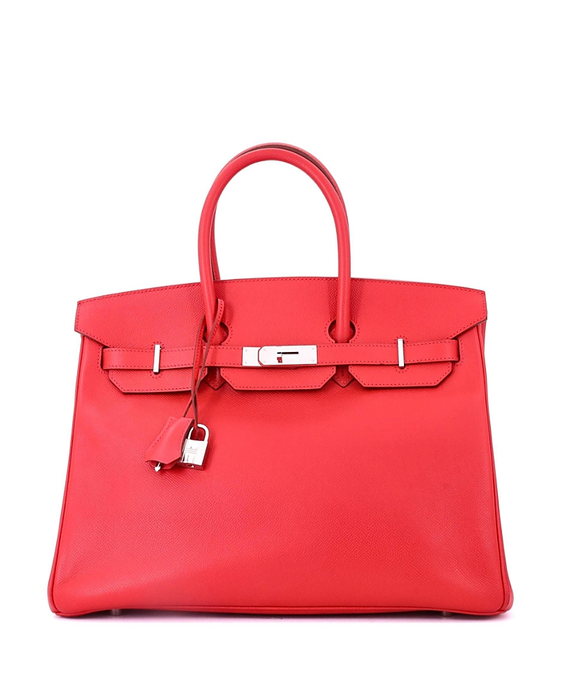PRE-OWNED HERMES Pre-owned Hermes Birkin 35 Handbag Red Epsom With Palladium Hardware