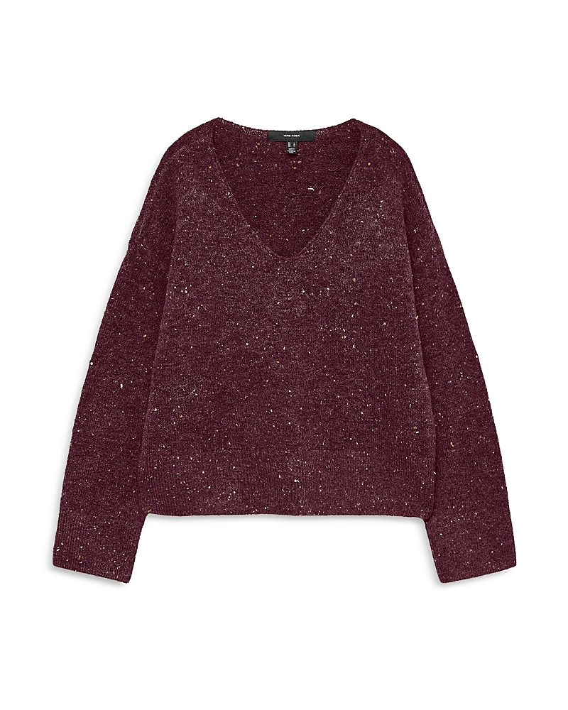 Vero Moda Tabita Long Sleeve V Neck Pullover Sweater In Brown