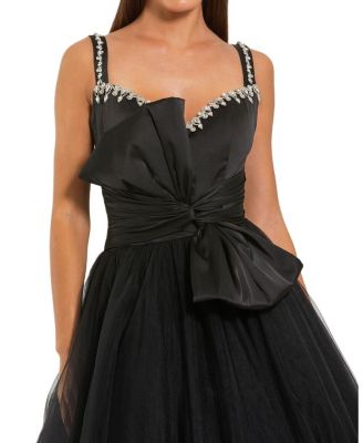  Sleeveless Sweetheart Neck Tulle Ballgown with Bow