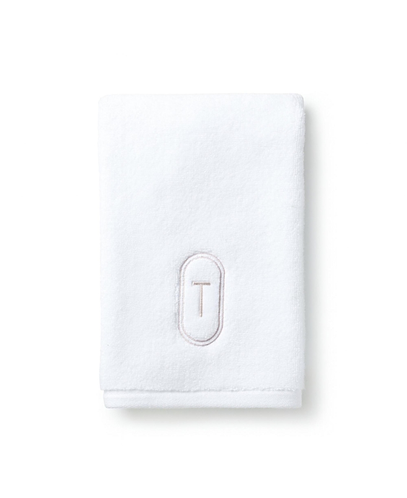 Domani Home Monogram Guest Towel, T In White