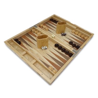 15" Backgammon in Natural Burl Tan