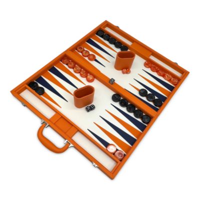 18" Faux Leather Backgammon 