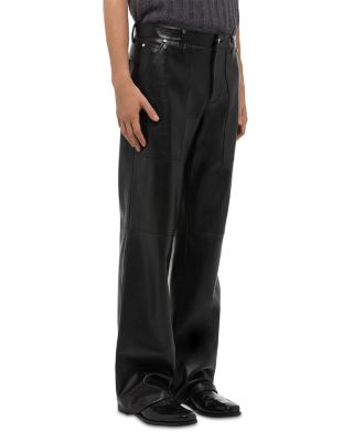 Relaxed Fit Leather Utility Pants