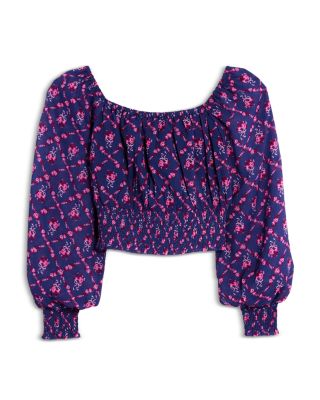 Girls' Tween Smocked Cropped Top - Big Kid