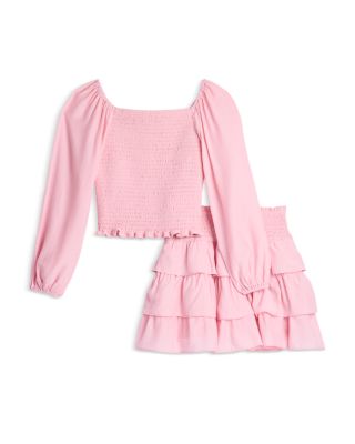 Girls' Long Sleeved Smocked Top & Smocked Waist Skirt, Big Kid - Exclusive	