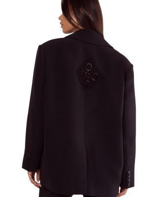 Tailored Crochet Insert Oversized Blazer