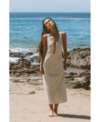  Reef Ring Front Textured Maxi Dress