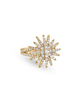 Starburst Ring in 18K Yellow Gold with Diamonds, 20mm