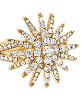 Starburst Ring in 18K Yellow Gold with Diamonds, 20mm