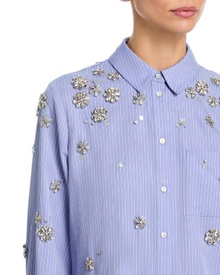 Lola Tumbling Flowers Striped Shirt