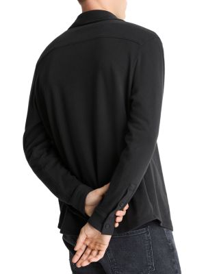 Solid Button Front Knit Shirt