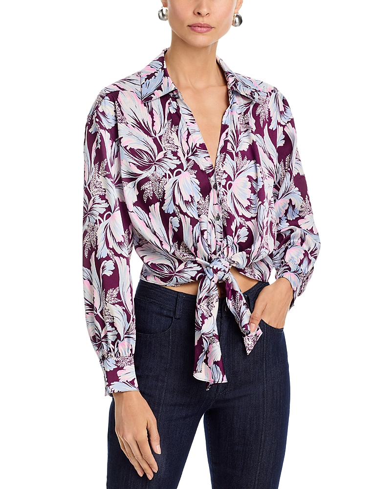 Cinq À Sept Cinq A Sept Marianna Tulip Print Blouse In Purple