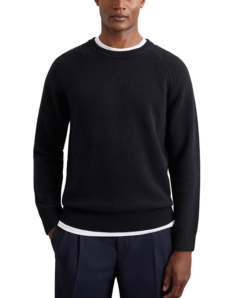 Reiss Foulton Crewneck Sweater In Black