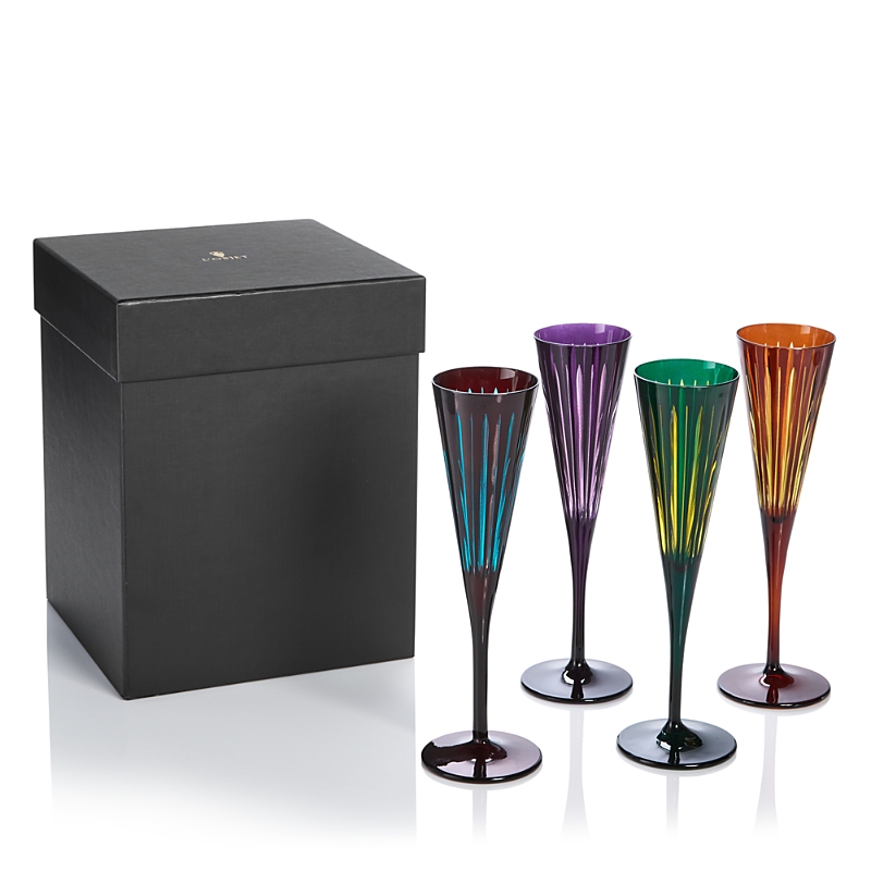L'objet Prism 6 Oz. Champagne Flutes, Set Of 4 In Multi