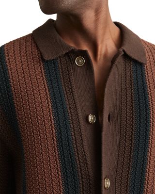 Bradley Short Sleeve Button Front Knit Sweater